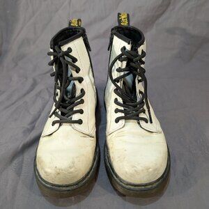 Dr. Martens 1460 J White Leather Combat Boots - Youth Size US 3